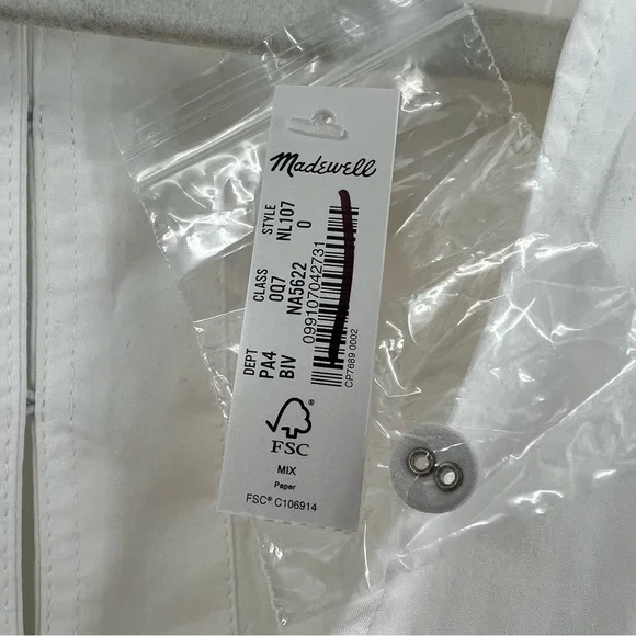 Madewell NWT Annamarie Floral V Neck Cutout Mini Dress in Bright Ivory size 0 - Picture 8 of 11